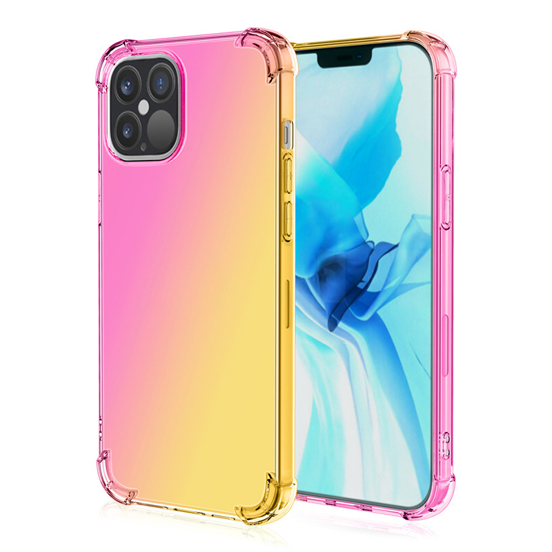 

Für Das Iphone 15 Pro-gradientenfarben-schutz Telefon Deckung Anti-drogen-softtpu-telefonhülle - Rosa / Gold, iPhone 15 Pro