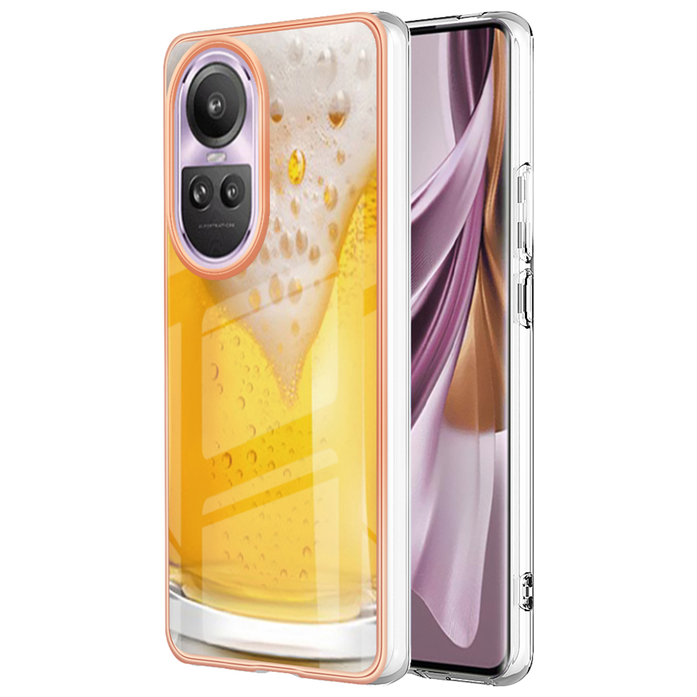 

YB IMD Series-199 Style D 2.0mm Tpu-hülle Für Oppo Reno10 Pro 5g, Muster Imd-elektroplating-telefonhülle - Bier, Oppo Reno10 Pro 5G (Global)