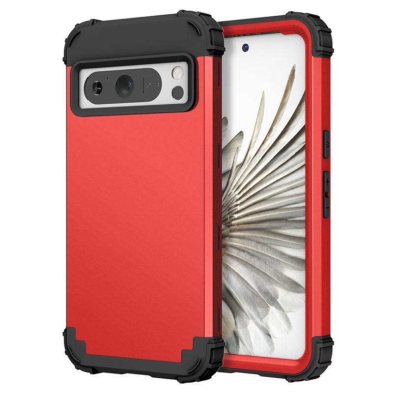 

L-stil Für Google Pixel 8 Pro PC + Silicon Phone Deckung Anti-kratzer-schutzhülle - Rot+schwarz, Google Pixel 8 Pro