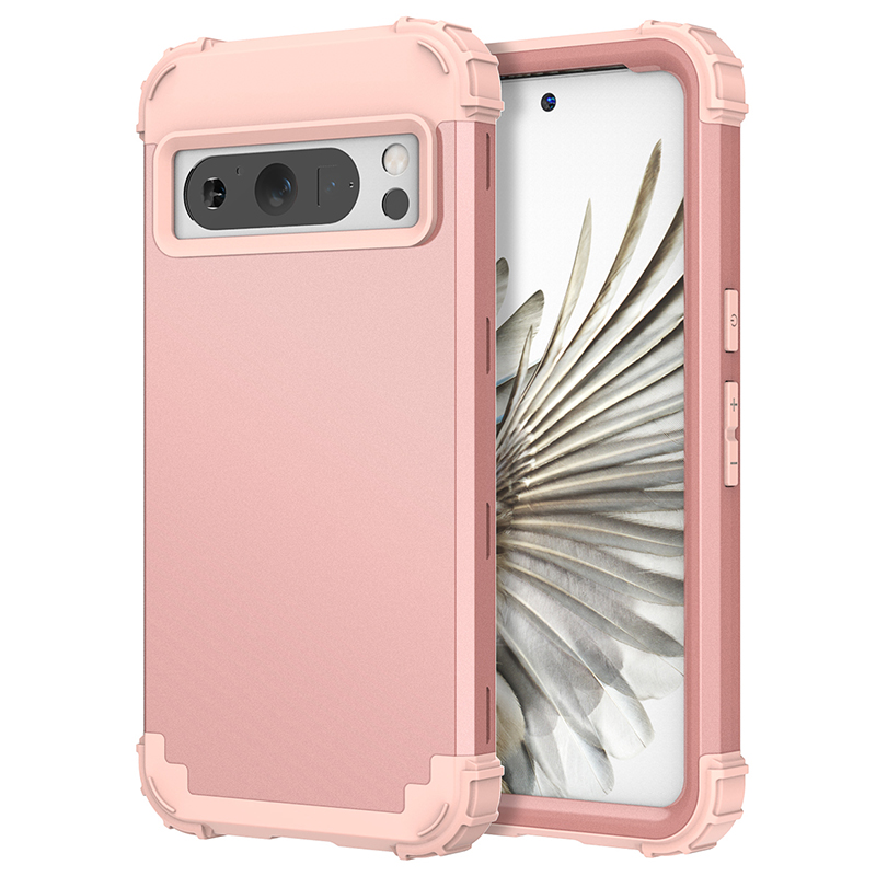 

L-stil Für Google Pixel 8 Pro PC + Silicon Phone Deckung Anti-kratzer-schutzhülle - Roségold+roségold, Google Pixel 8 Pro