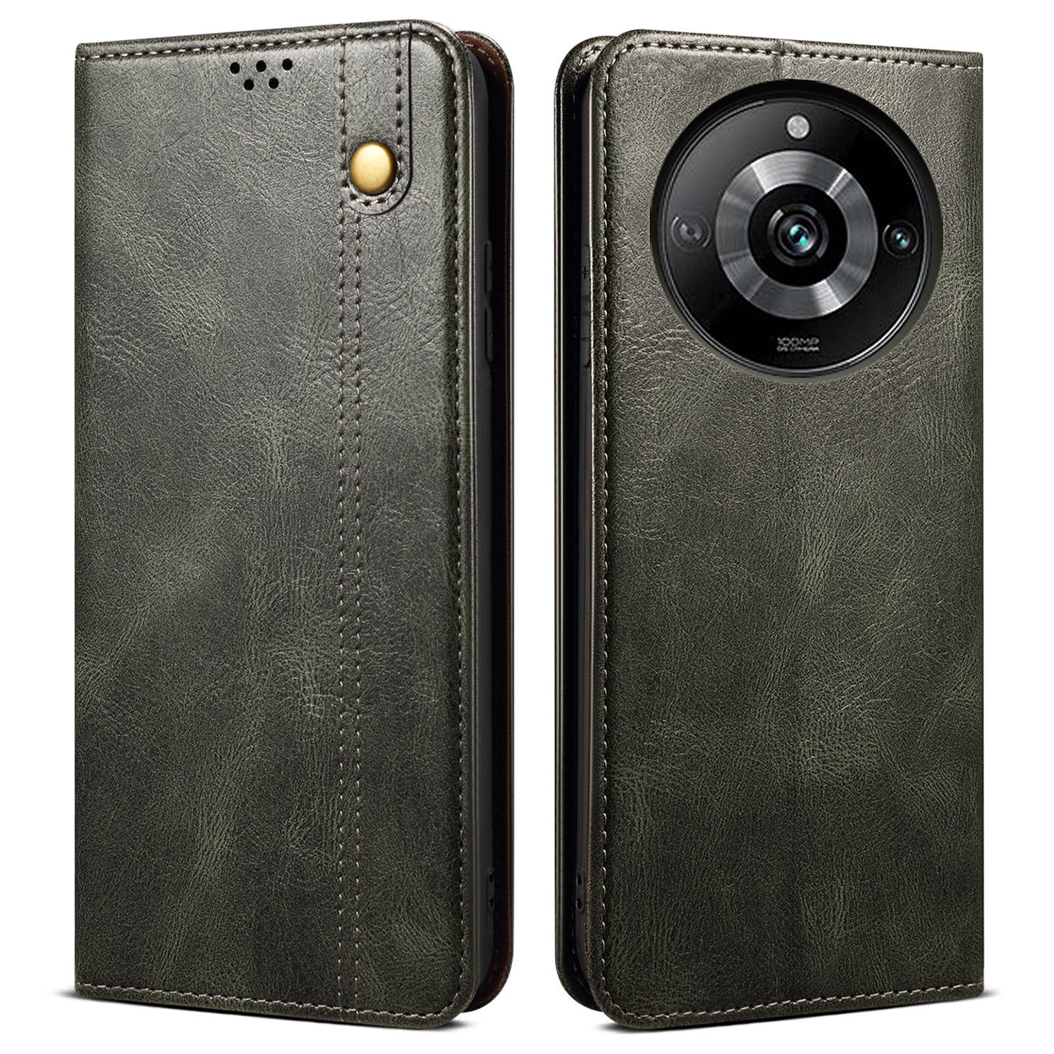 

PU Ledertasche Für Realme 11 Pro 5g / 11 Pro+ 5g, Waxy Crazy Horse Texture Stand Wallet Telefonabdeckung - Grün, Realme 11 Pro 5G