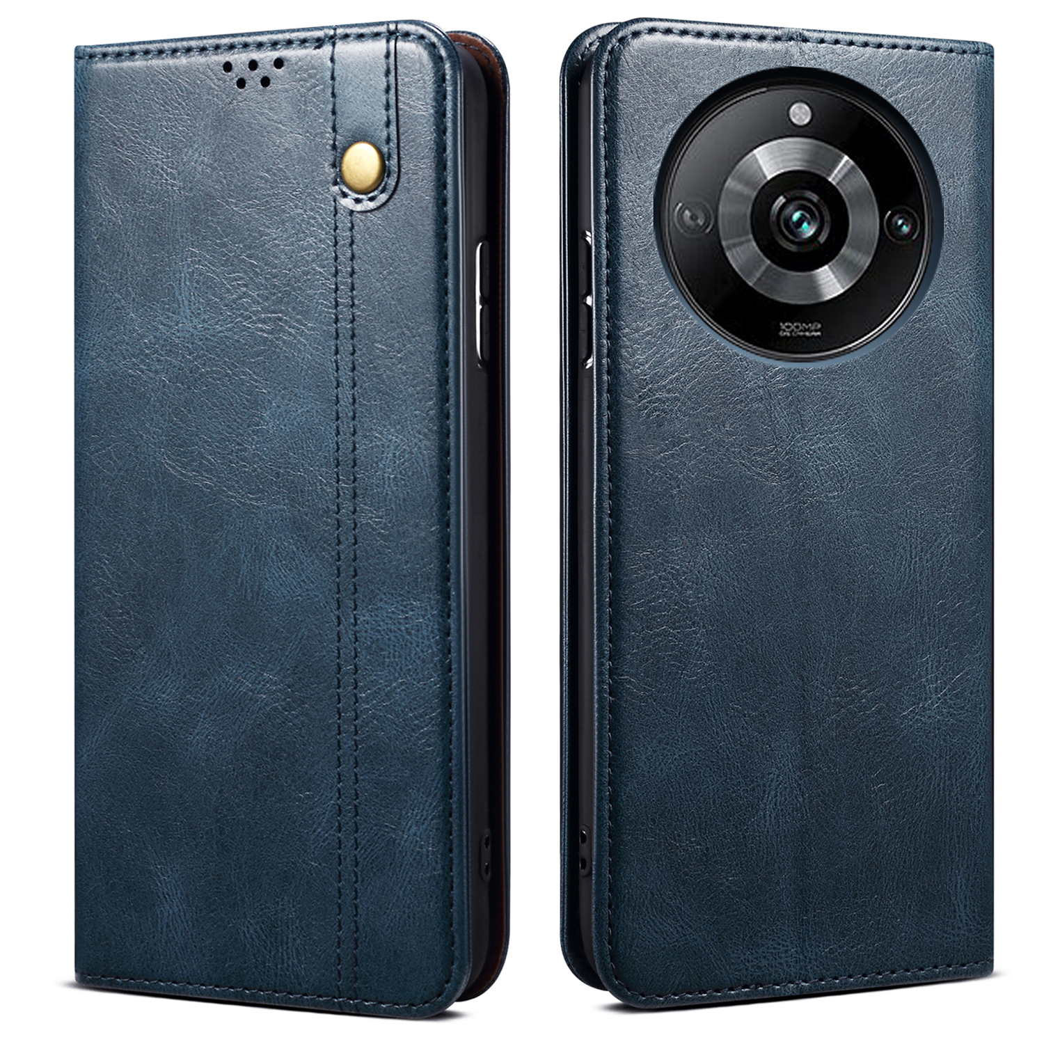

PU Ledertasche Für Realme 11 Pro 5g / 11 Pro+ 5g, Waxy Crazy Horse Texture Stand Wallet Telefonabdeckung - Blau, Realme 11 Pro 5G