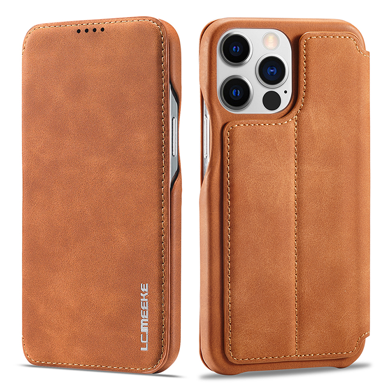 

Lc. Imeeke Für Iphone 15 Pro Leather Stand Phone Hülle Schockdichte Kartenhalter Cover - Braun, iPhone 15 Pro