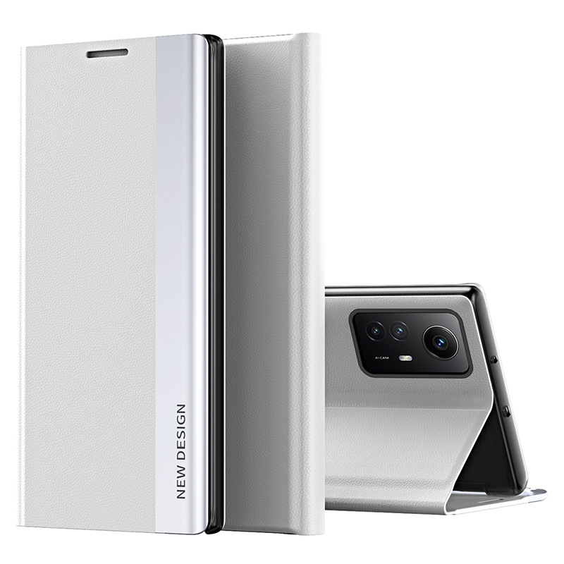 

Für Xiaomi Redmi Note 12S 4G Elektroplatten Pu-leder+pc-abdeckung Anti-drop-stand-telefonhülle - Weiß, Xiaomi Redmi Note 12S 4G