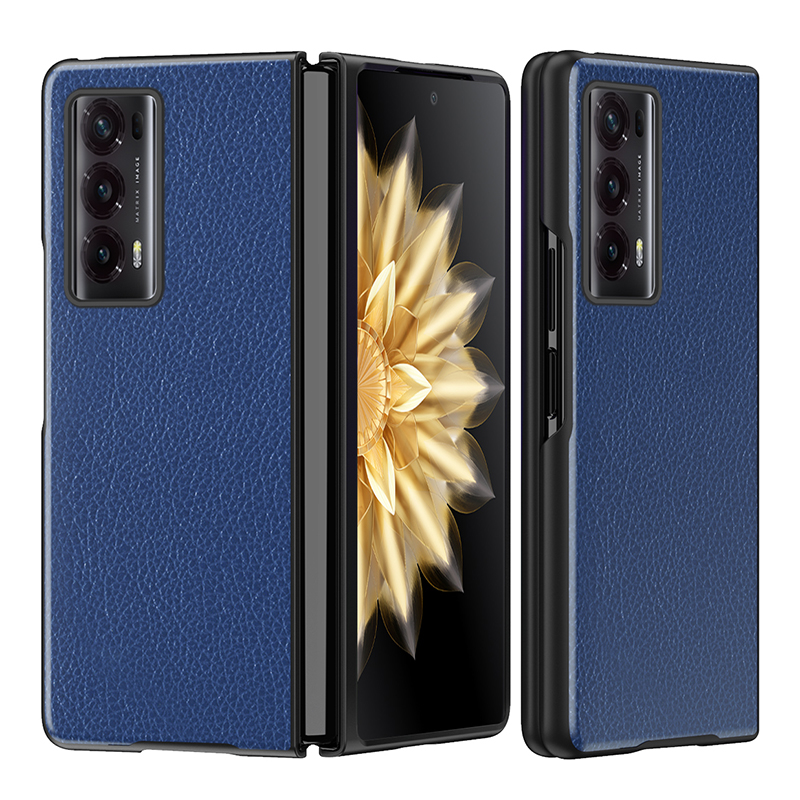 

Für Ehrenmagie V2 5G PU Leder Beschichtete PC -telefonhülle Litchi Textur Gummi - Saphir, Honor Magic V2 5G