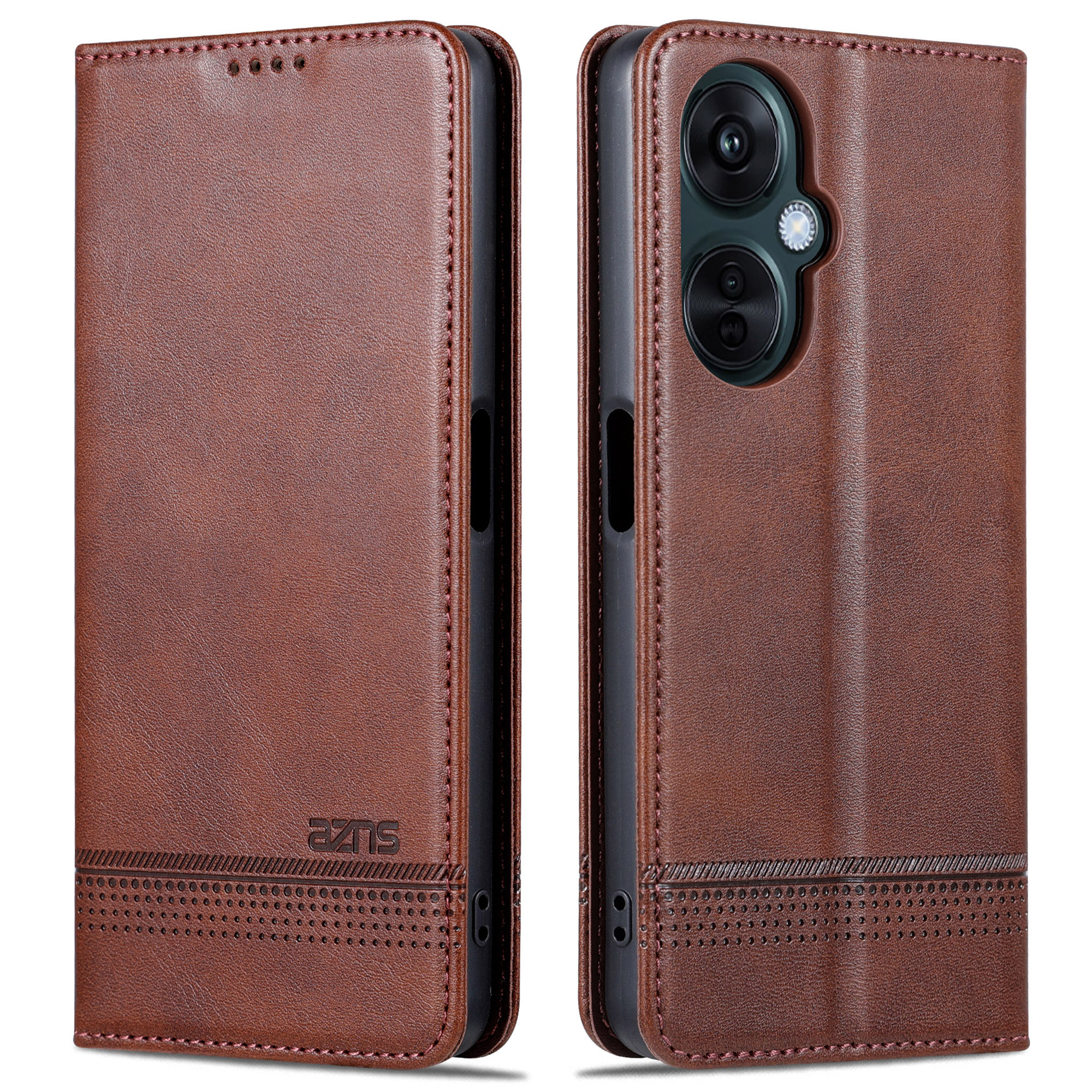 

AZNS Für Oppo K11x 5G Wallet PU Leder Telefonhülle Cowide Textur Stand Cover - Kaffee, Oppo K11x 5G