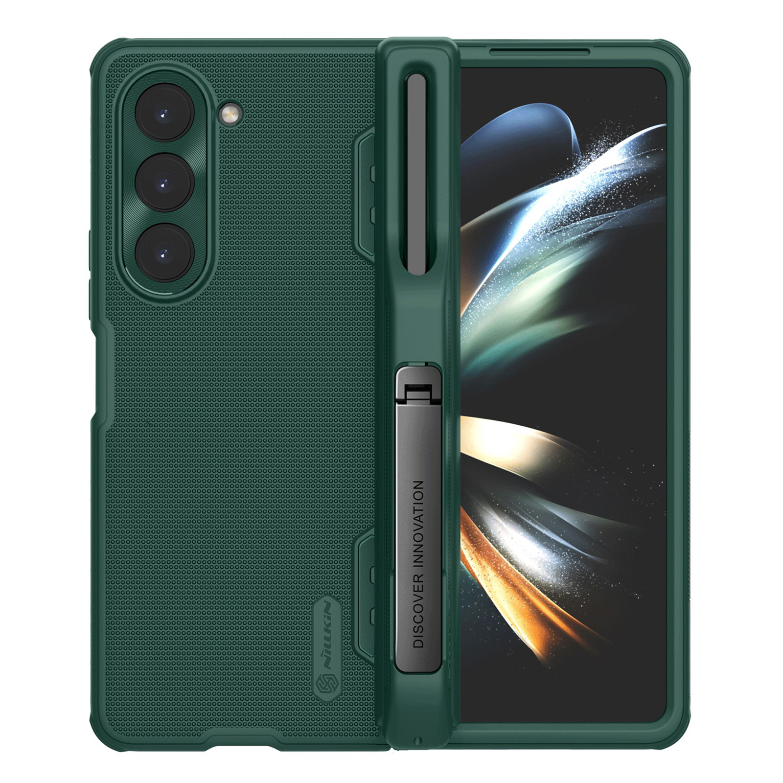 

Nillkin Super Frosted Shield Fold Für Samsung Galaxy Z Fold5 5G PC + TPU -telefonhülle Matte Kickstand Cover Mit Stiftschlitz - Grün, Galaxy Z Fold5 5G