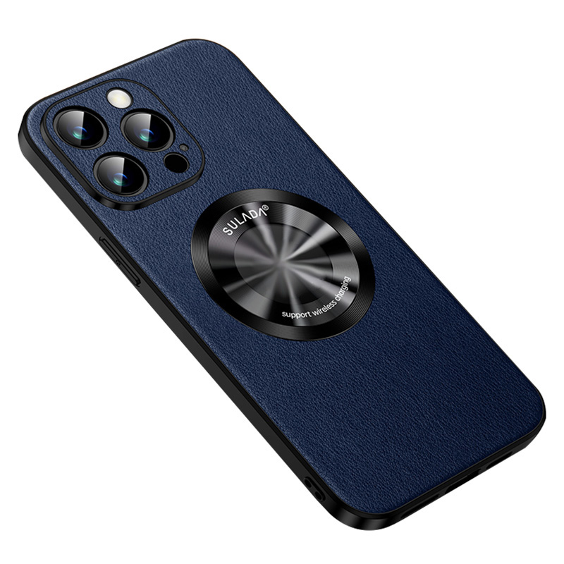 

Sulada Für Iphone 14 Pro Max Phone Cover Kompatibel Mit Magsafe Cowhide Textur PU Lederbeschichtete TPU -hülle - Blau, iPhone 14 Pro Max
