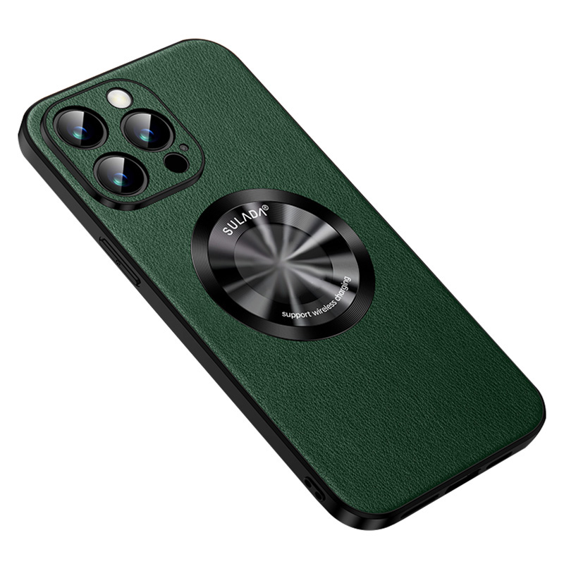 

Sulada Für Iphone 14 Pro Max Phone Cover Kompatibel Mit Magsafe Cowhide Textur PU Lederbeschichtete TPU -hülle - Grün, iPhone 14 Pro Max