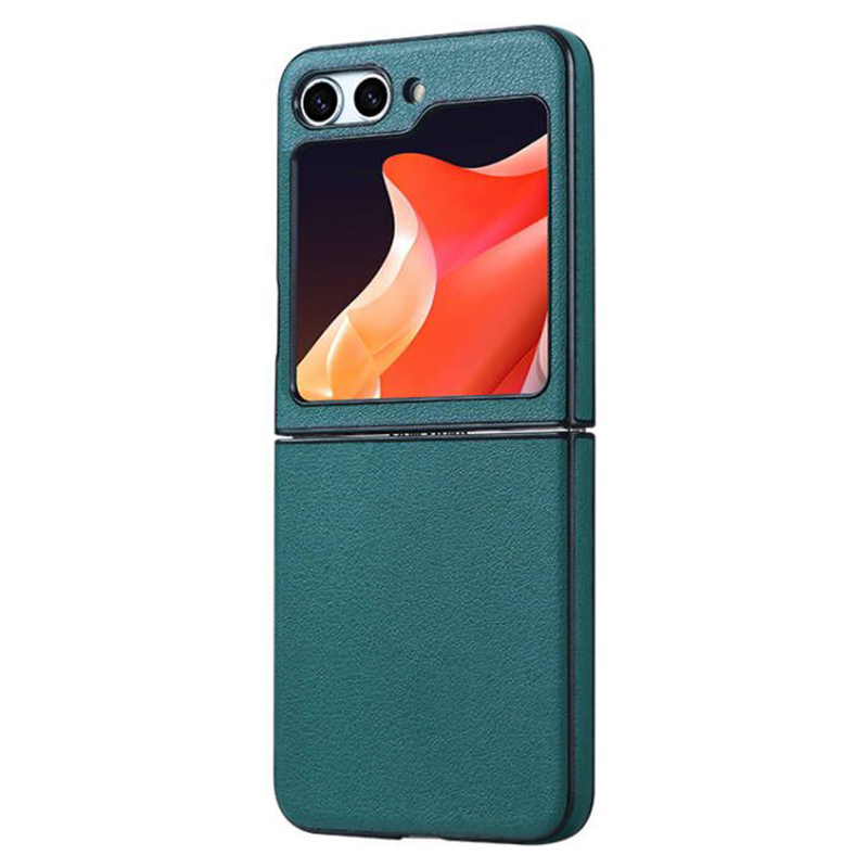 

Hartes Pc+pu-telefonabdeckung Für Samsung Galaxy Z Flip5 5G Slim Flip Phone Case Eingebaute, Temperamentvolle Glasschriftenfilm - Grün, Galaxy Z Flip5 5G