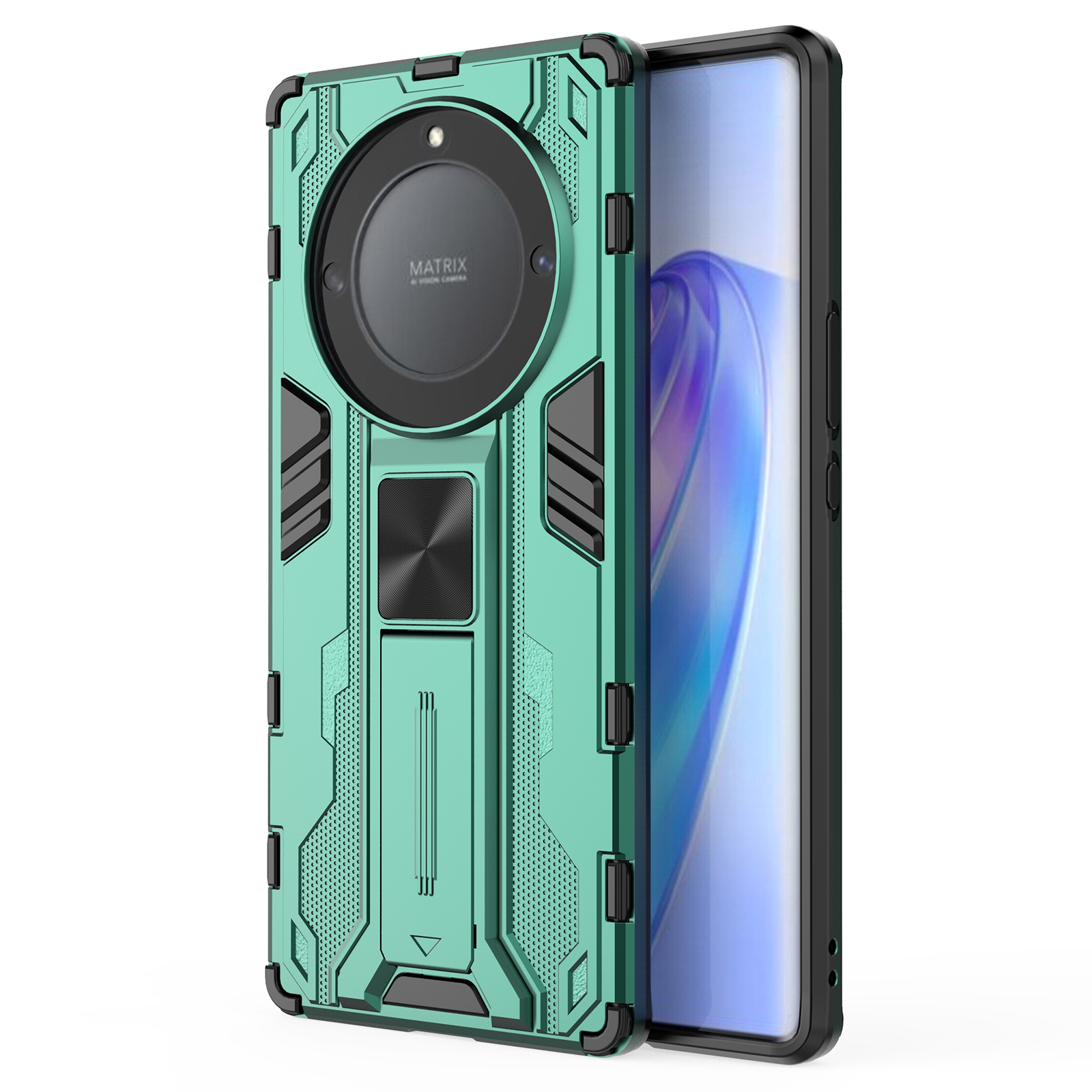 

Für Ehre X9a 5g / X40 5G Telefonabdeckung Mit Kickstand Hard PC + Soft TPU Anti-drop-schutzhülle - Grün, Honor X9a 5G