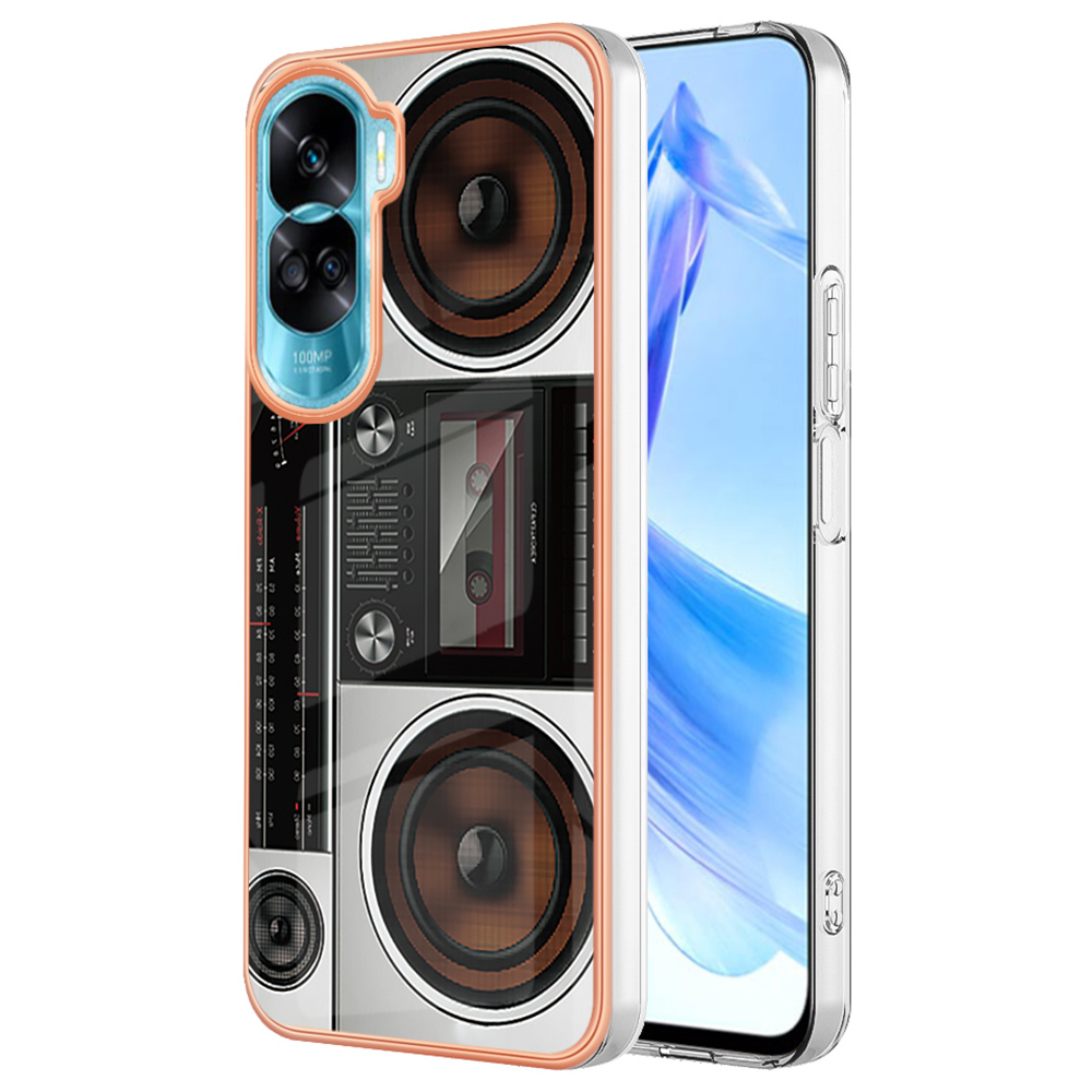 

YB IMD Series-19 Style D Muster Elektroplattenabdeckung Für Honor 90 Lite 5G / X50i 5g, Schocksicher 2,0 mm TPU IMD -telefonhülle - Radio, Honor 90 Lite 5G