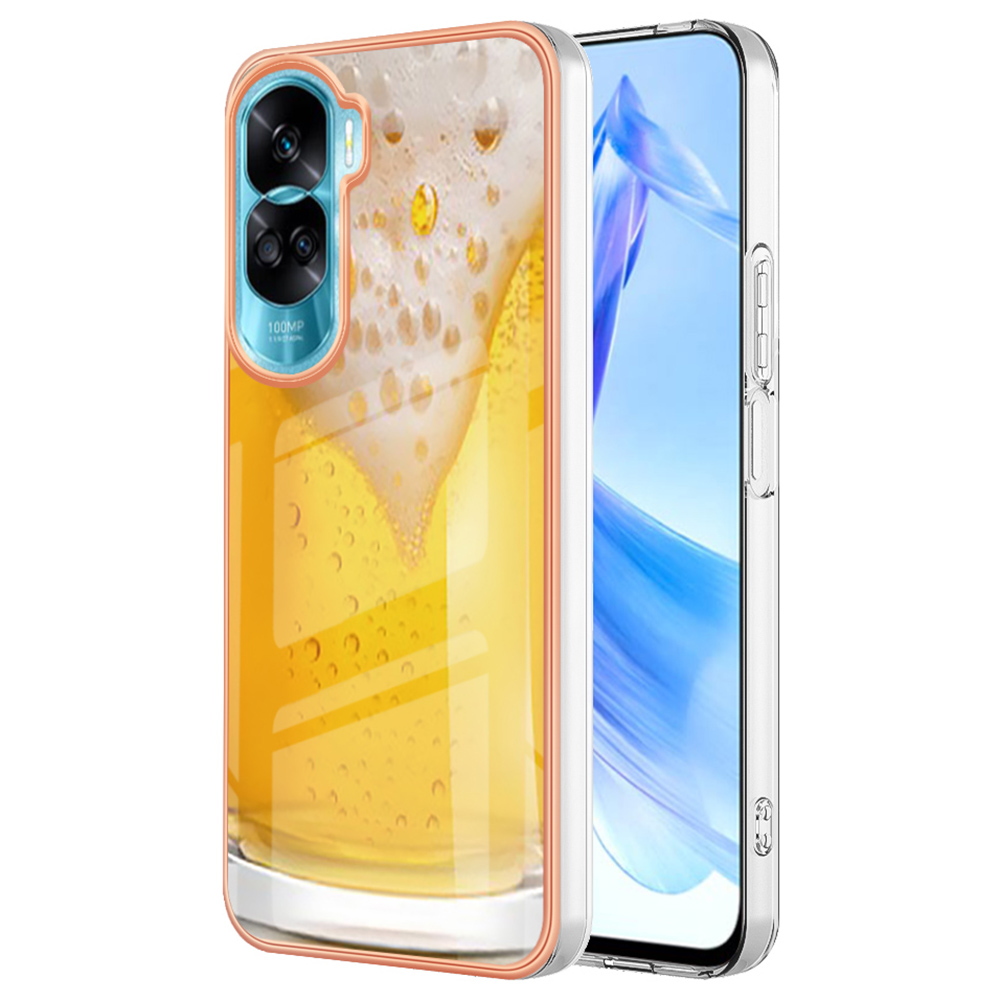 

YB IMD Series-19 Style D Muster Elektroplattenabdeckung Für Honor 90 Lite 5G / X50i 5g, Schocksicher 2,0 mm TPU IMD -telefonhülle - Bier, Honor 90 Lite 5G