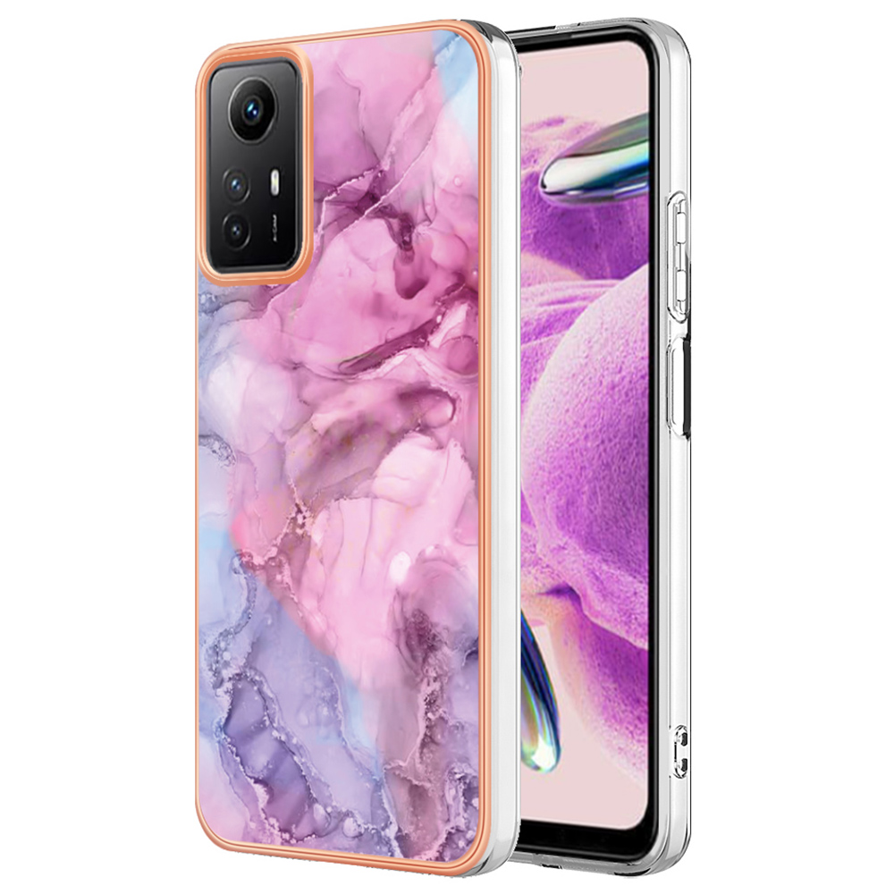 

YB IMD Series-16 Style-E 2,0 mm Tpu-hülle Für Xiaomi Redmi Note 12s 4g, Marmormuster Imd-elektroplating-telefonabdeckung - Rose, Xiaomi Redmi Note 12S 4G