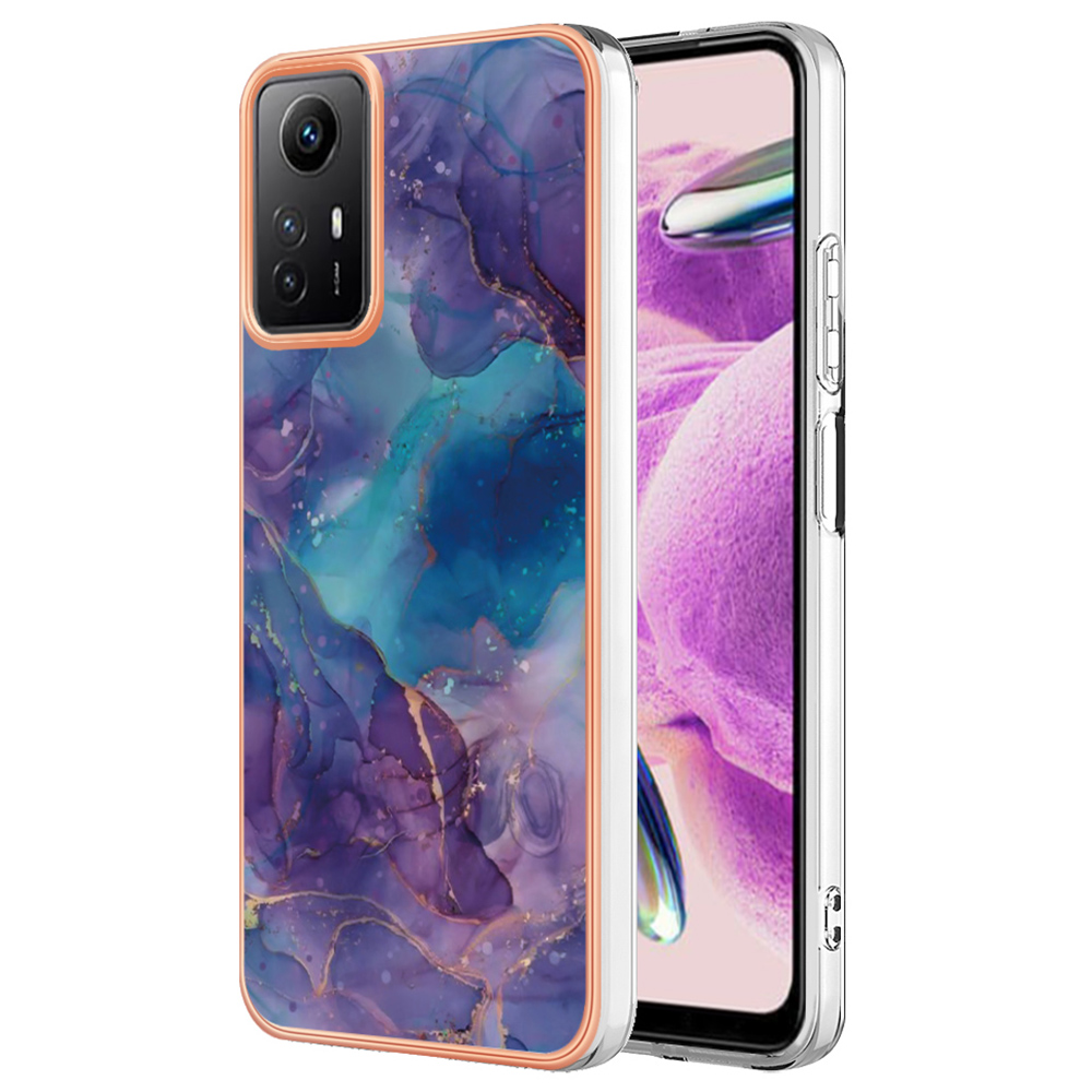 

YB IMD Series-16 Style-E 2,0 mm Tpu-hülle Für Xiaomi Redmi Note 12s 4g, Marmormuster Imd-elektroplating-telefonabdeckung - Lila, Xiaomi Redmi Note 12S 4G