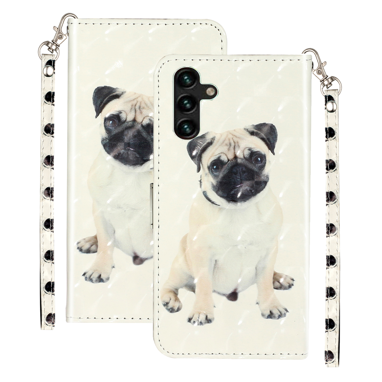 

Brieftasche Telefonkoffer Für Samsung Galaxy A24 4G / A25 5g, PU Leder 3D Muster Druckständer Flip Cover - Hund, Galaxy A24 4G