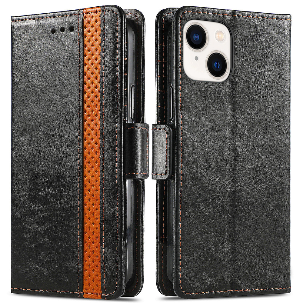

Caseneo 002-serie Für Iphone 15 Anti-drop-spleißabdeckung RFID Blockierende Pu-leder-brieftasche Telefonhülle - Schwarz, iPhone 15