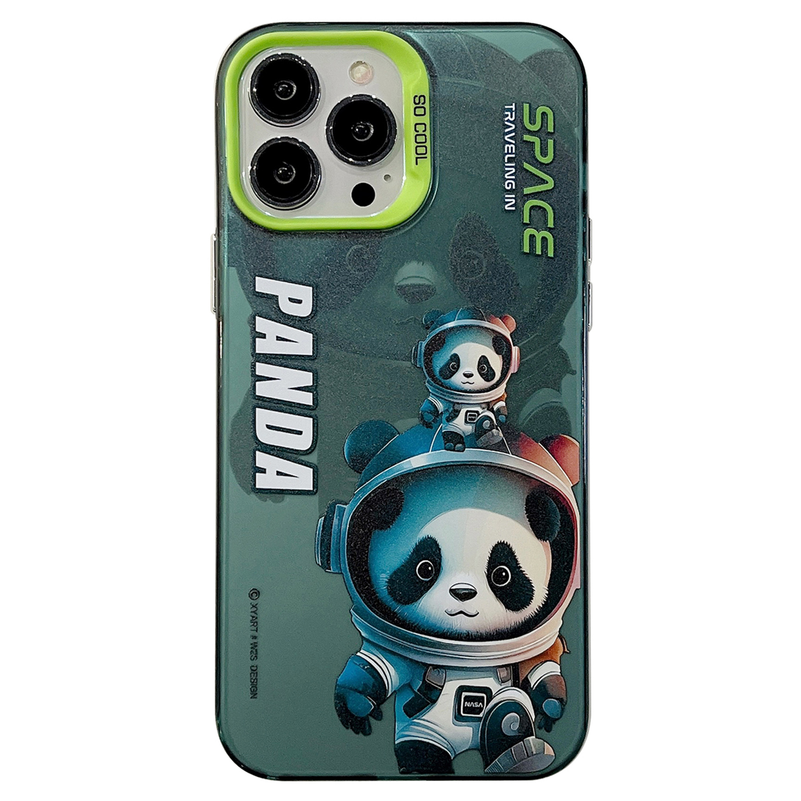 

Für Das Iphone 14 Pro Max PC+TPU Back Case Panda Astronaut Bunte Muster Druckschockdelie -telefonabdeckung - Grüner Panda, iPhone 14 Pro Max