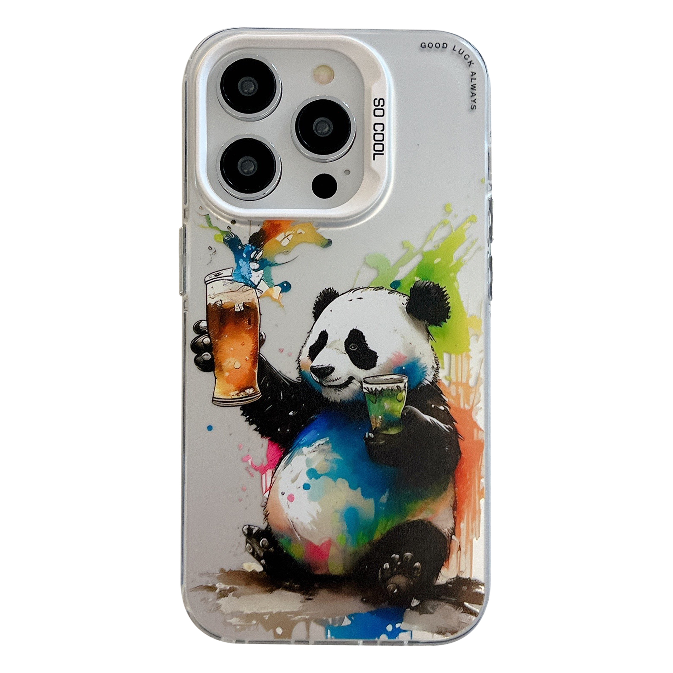 

Für Iphone 13 Pro Animal Muster Druckphase Graffiti Art PC+TPU Schockdcoverabdeckung - Prost Panda, iPhone 13 Pro