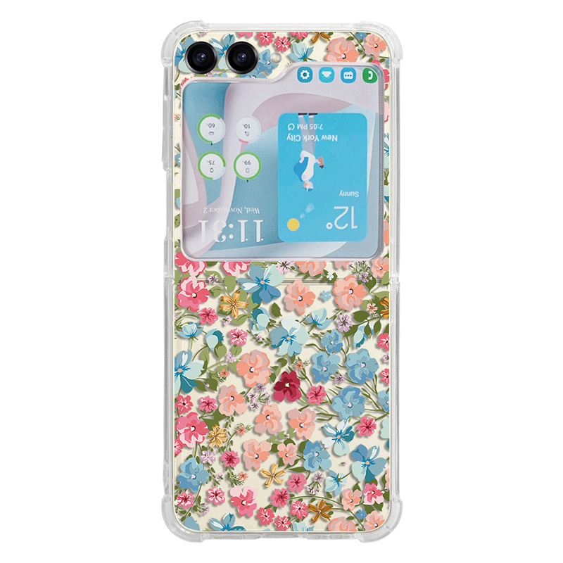 

Für Samsung Galaxy Z Flip5 5G TPU Verstalte Komtskapts Muster Drucktele Für Telechung - Volle Blumen, Galaxy Z Flip5 5G