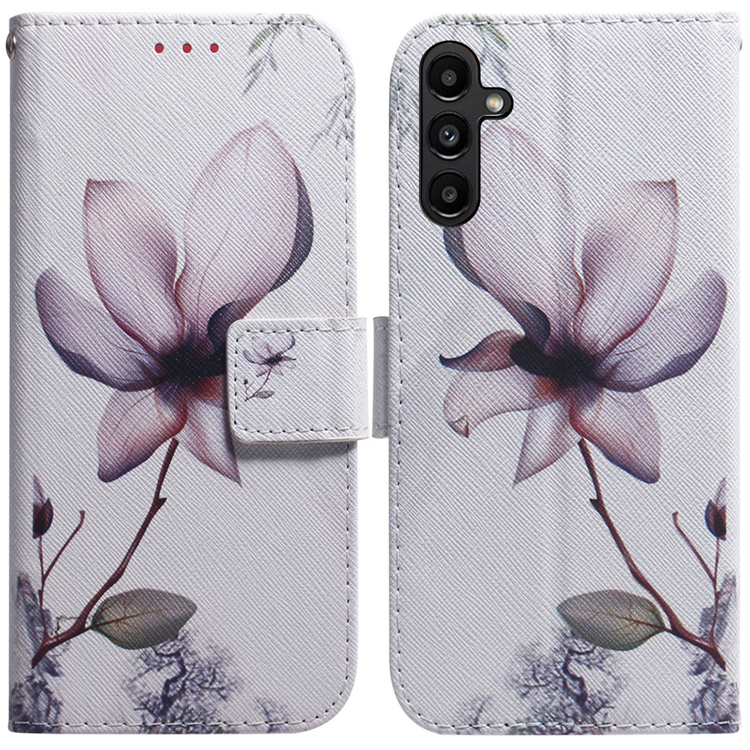 

PU Leder -telefonhülle Für Samsung Galaxy A25 5g, Musterdruck Brieftasche Flip Ständer Abdeckung - Pinke Blume, Galaxy A25 5G