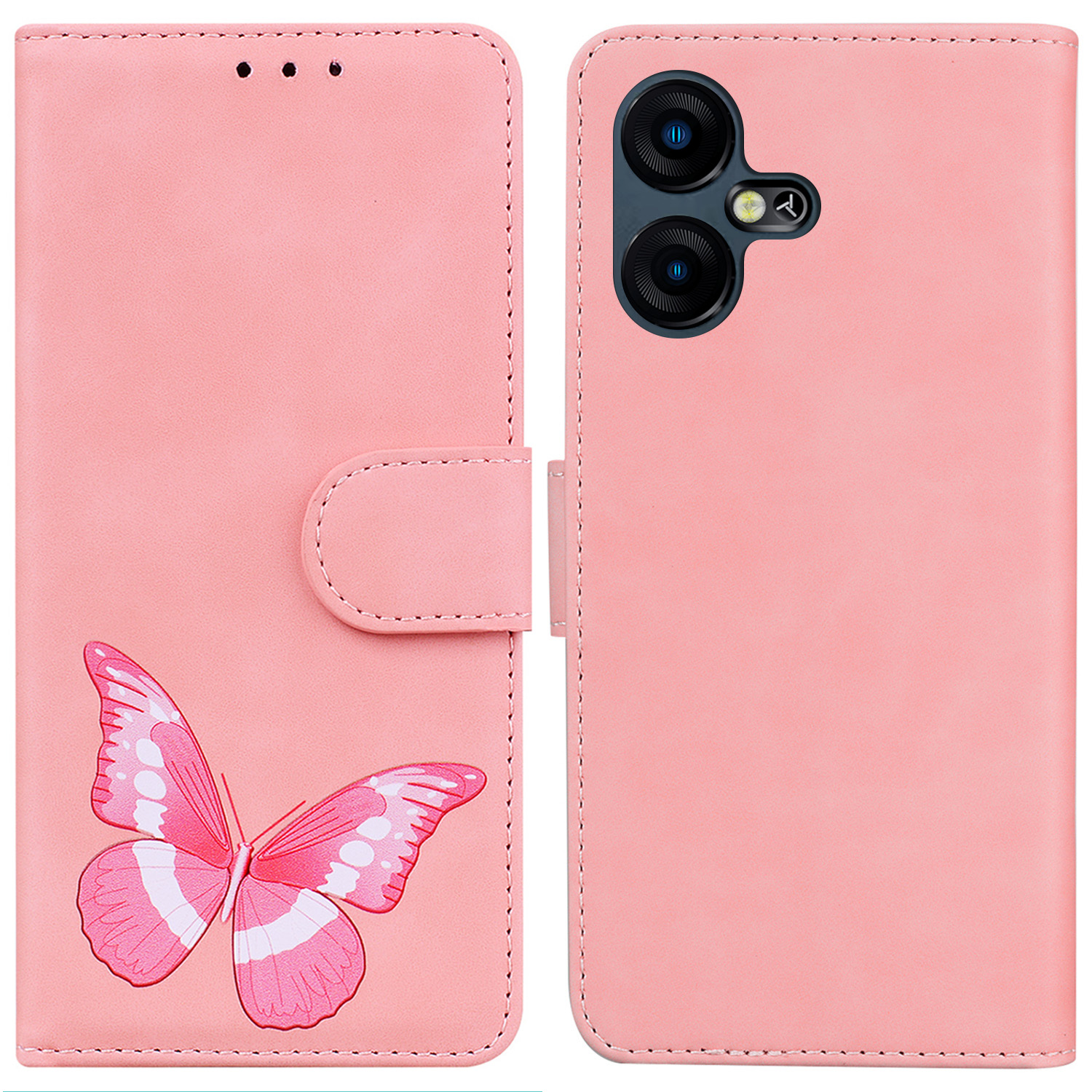 

Für Tecno Pova Neo 3 4g Schmetterlingsdruckflip Ständer Wallet Hülle Anti-kratzer-leder-telefonabdeckung - Rosa, Tecno Pova Neo 3 4G