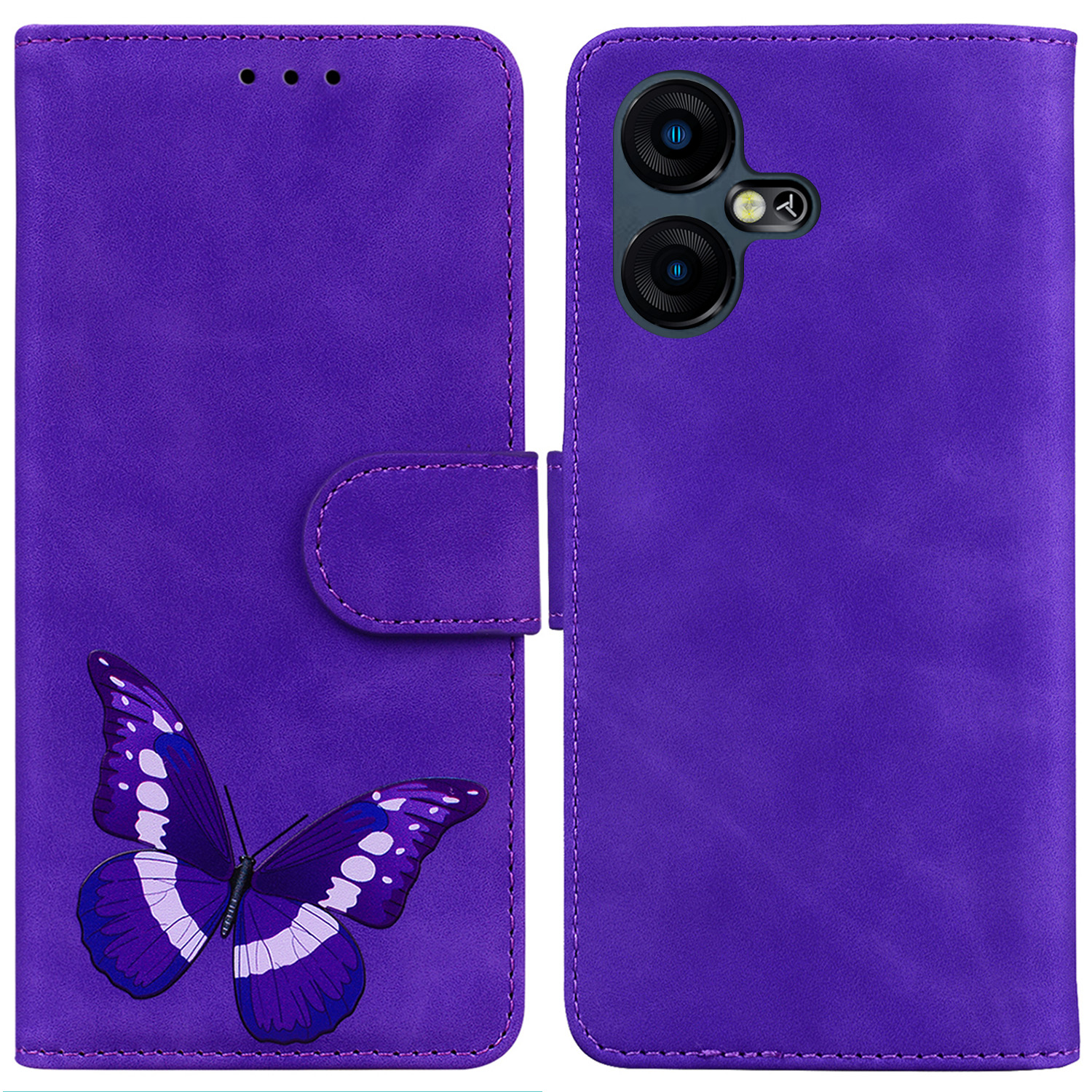 

Für Tecno Pova Neo 3 4g Schmetterlingsdruckflip Ständer Wallet Hülle Anti-kratzer-leder-telefonabdeckung - Lila, Tecno Pova Neo 3 4G