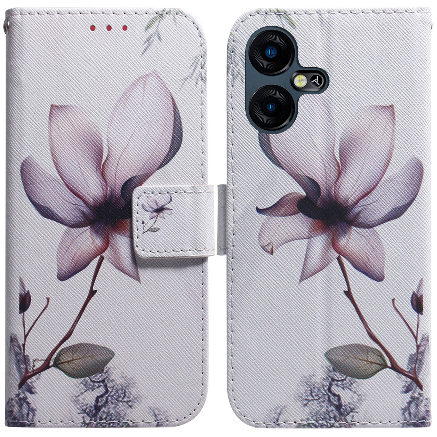 

Für Tecno Pova Neo 3 4G Muster Druckphase PU Leder -ständer Brieftasche Abdeckung - Pinke Blume, Tecno Pova Neo 3 4G