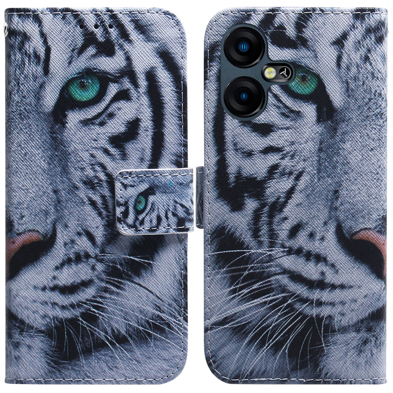 

Für Tecno Pova Neo 3 4G Muster Druckphase PU Leder -ständer Brieftasche Abdeckung - Tigerkopf, Tecno Pova Neo 3 4G