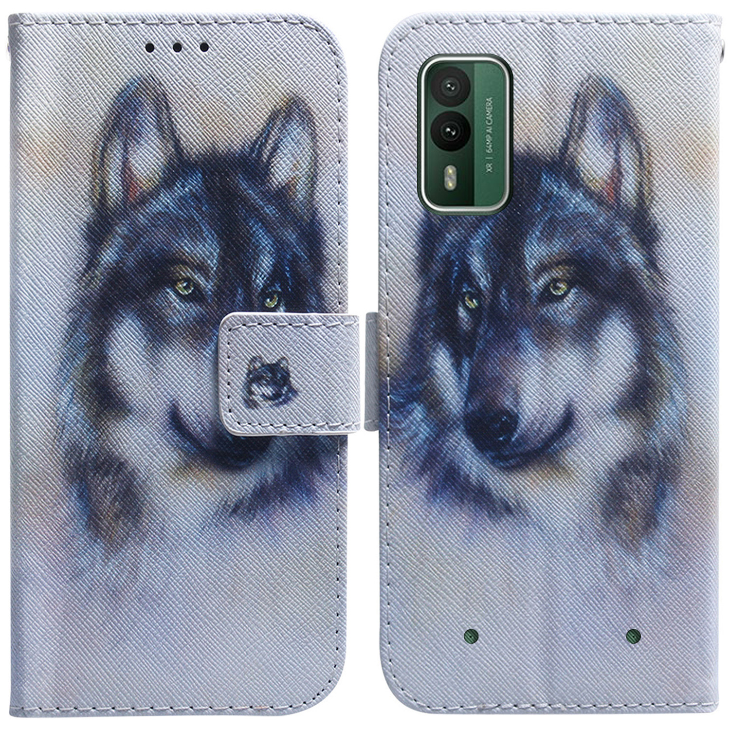 

Für Nokia XR21 PU Leder -abdeckungsmuster Muster Druckbrieftasche Flip Phone Hülle - Wolf, Nokia XR21