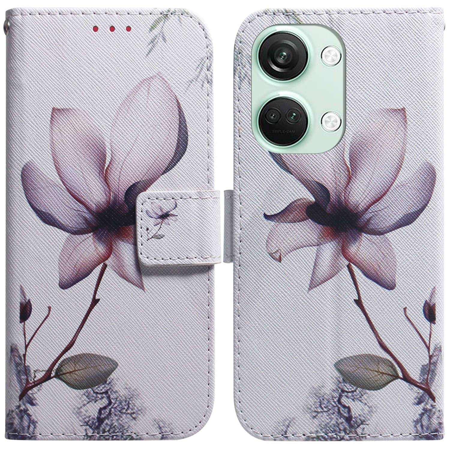

Musterdruckbrieftasche Hülle Für OnePlus Nord 3 5g / Ace 2v, PU Lederstand Schockdelie -telefonabdeckung - Pinke Blume, OnePlus Nord 3 5G