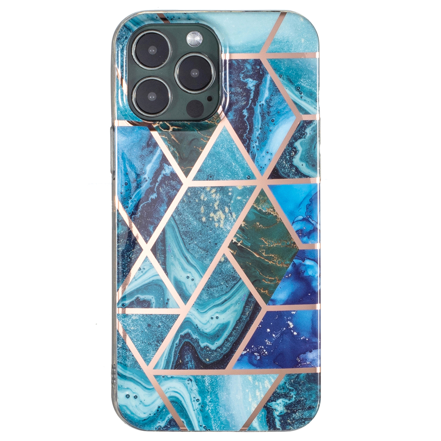 

Für Das Iphone 15 Pro IMD -muster Soft TPU -telefonhülle Elektroplierendes Schutzphase - Blau / Grüner Marmor, iPhone 15 Pro