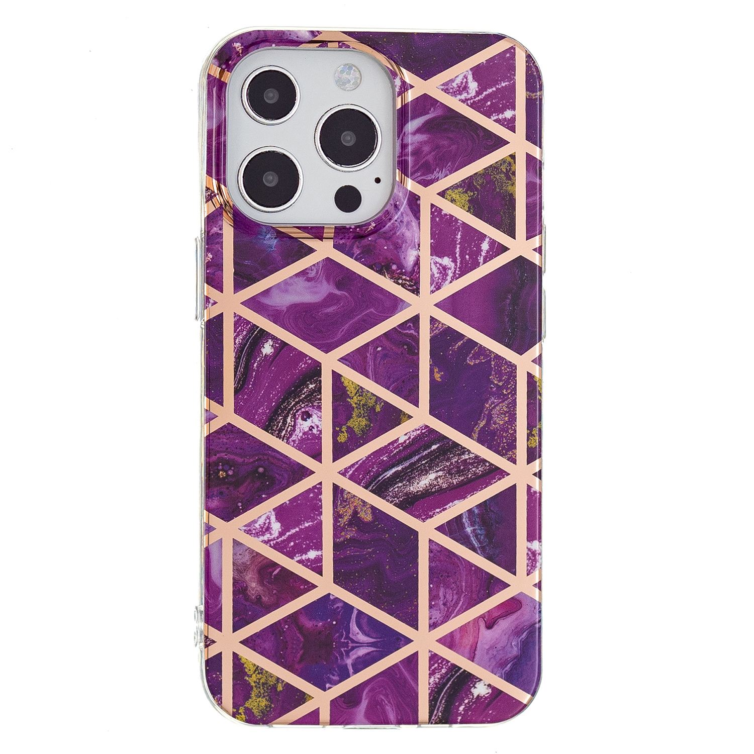 

Für Das Iphone 15 Pro IMD -muster Soft TPU -telefonhülle Elektroplierendes Schutzphase - Elektroplatter Lila Marmor, iPhone 15 Pro