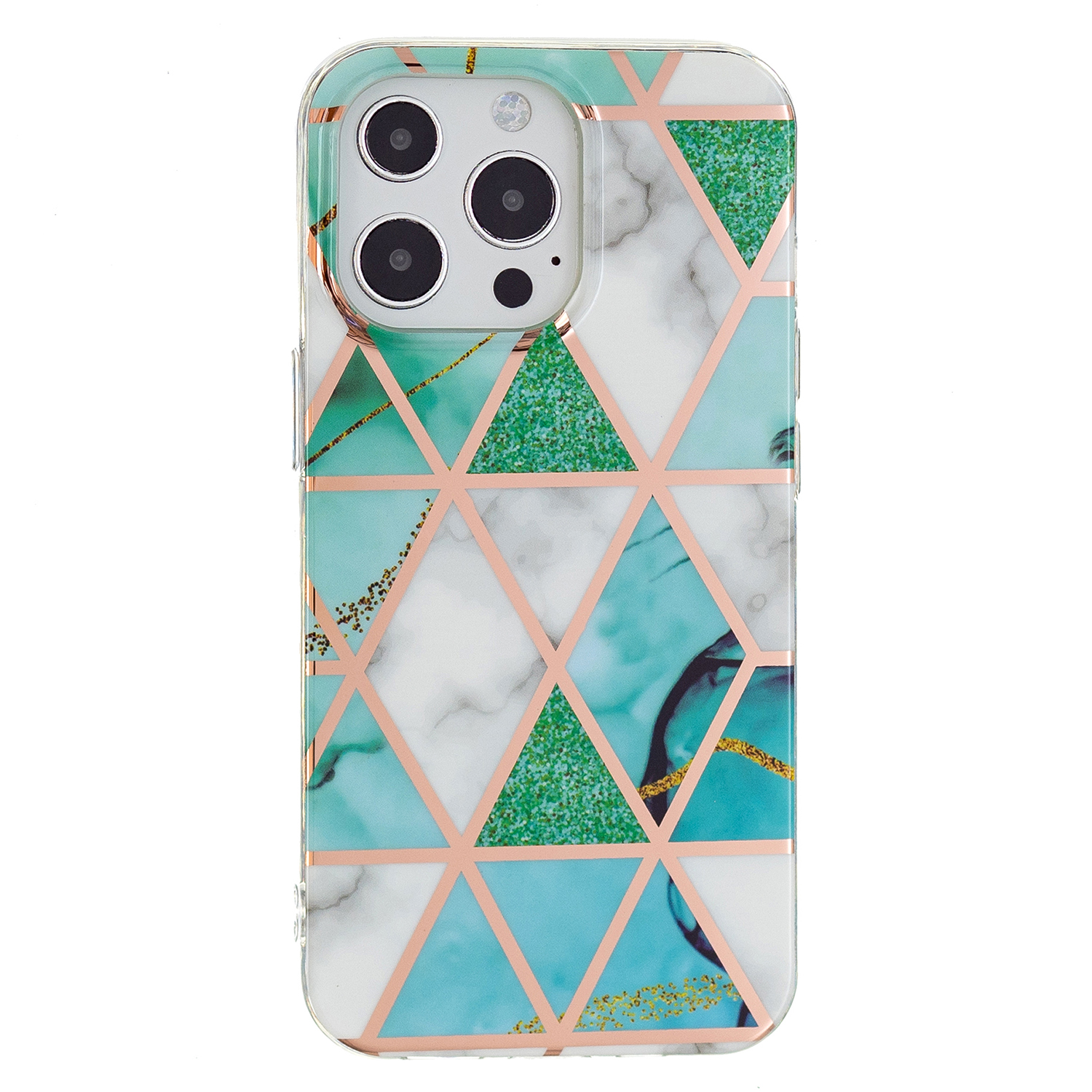 

Für Das Iphone 15 Pro IMD -muster Soft TPU -telefonhülle Elektroplierendes Schutzphase - Elektroplattiert Grün / Weisser Marmor, iPhone 15 Pro