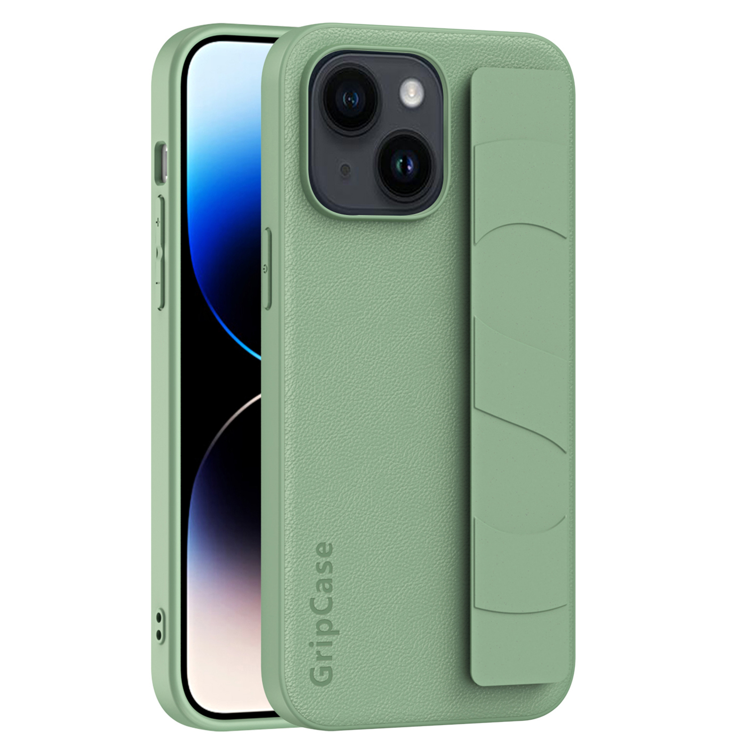 

Armband Design Telefonhülle Für Iphone 15, Litchi Textur PU Lederbeschichteter PC+TPU -abdeckung - Grün, iPhone 15