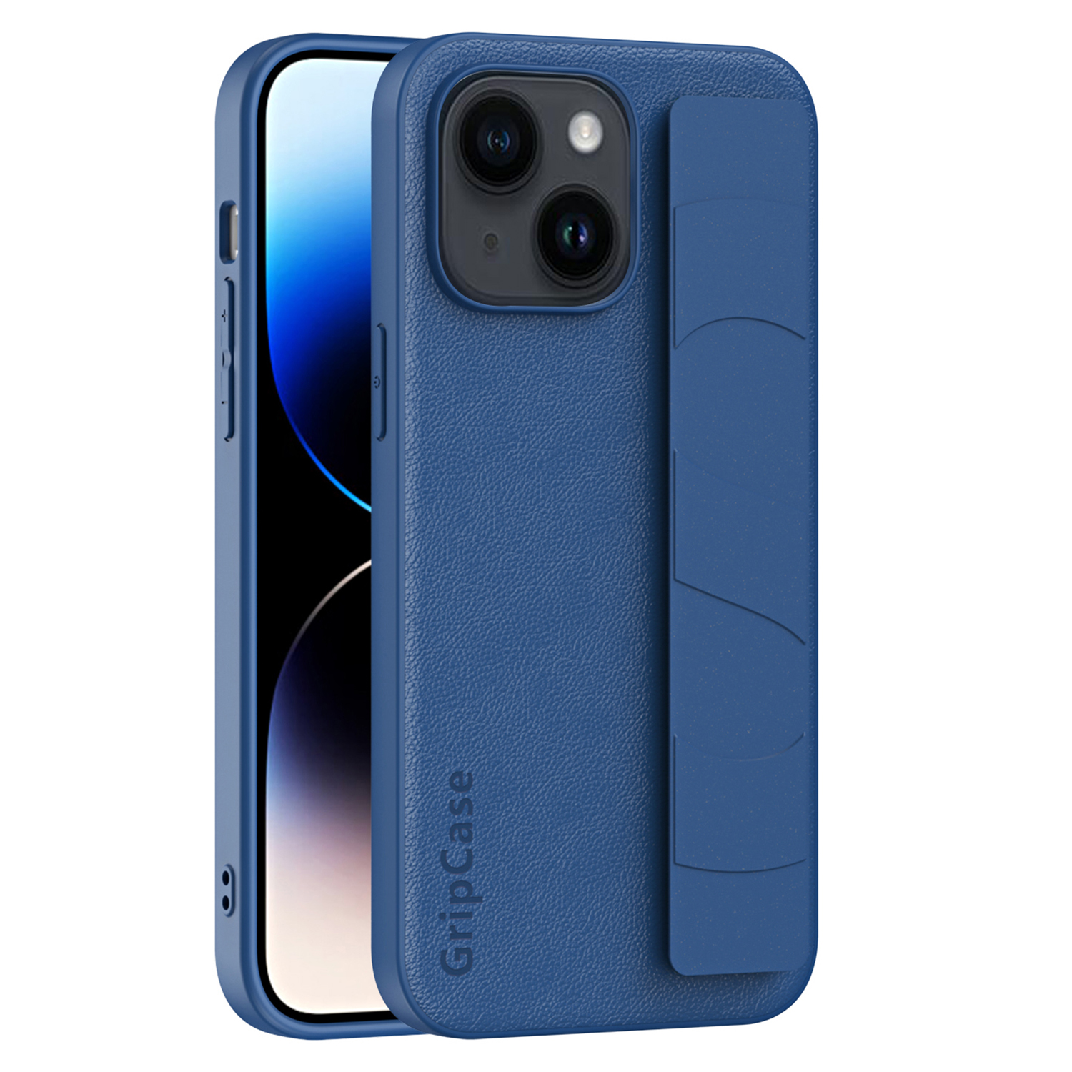 

Armband Design Telefonhülle Für Iphone 15, Litchi Textur PU Lederbeschichteter PC+TPU -abdeckung - Navy Blau, iPhone 15