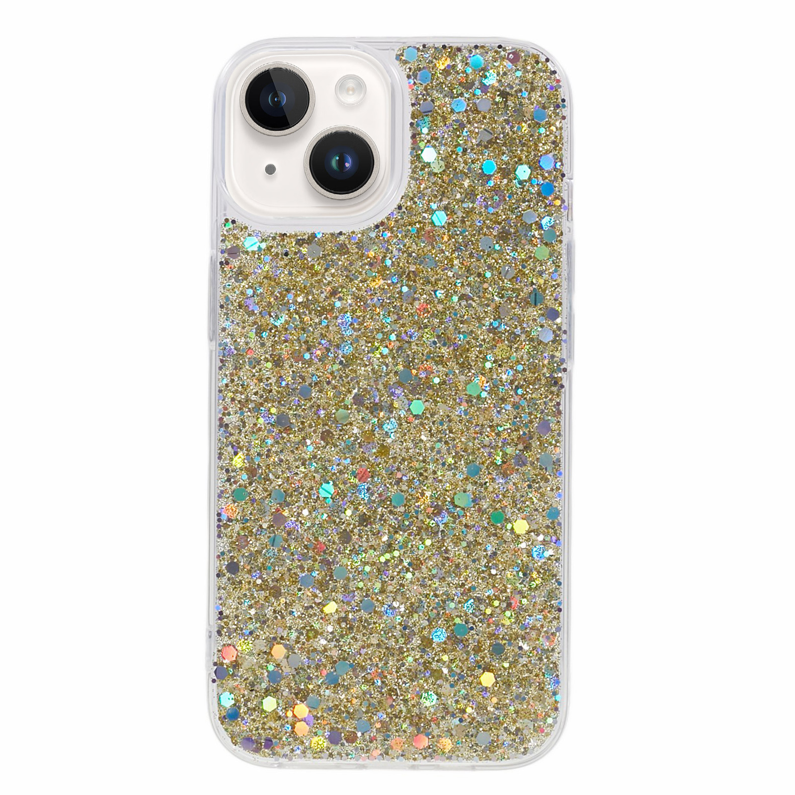 

Für Das Iphone 15 Plus Glitter -telefon Hülle Schockdichte TPU Sparkly Rückenabdeckung - Gold, iPhone 15 Plus
