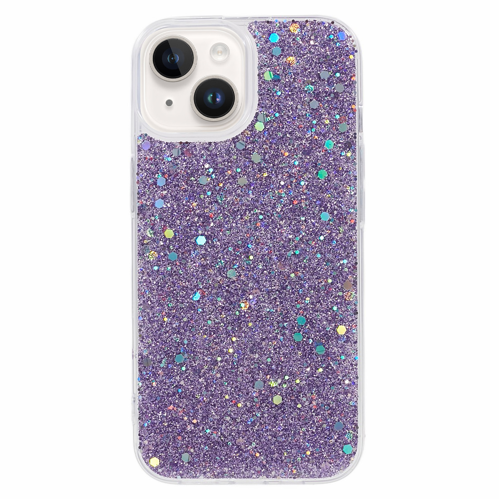 

Für Das Iphone 15 Plus Glitter -telefon Hülle Schockdichte TPU Sparkly Rückenabdeckung - Lila, iPhone 15 Plus
