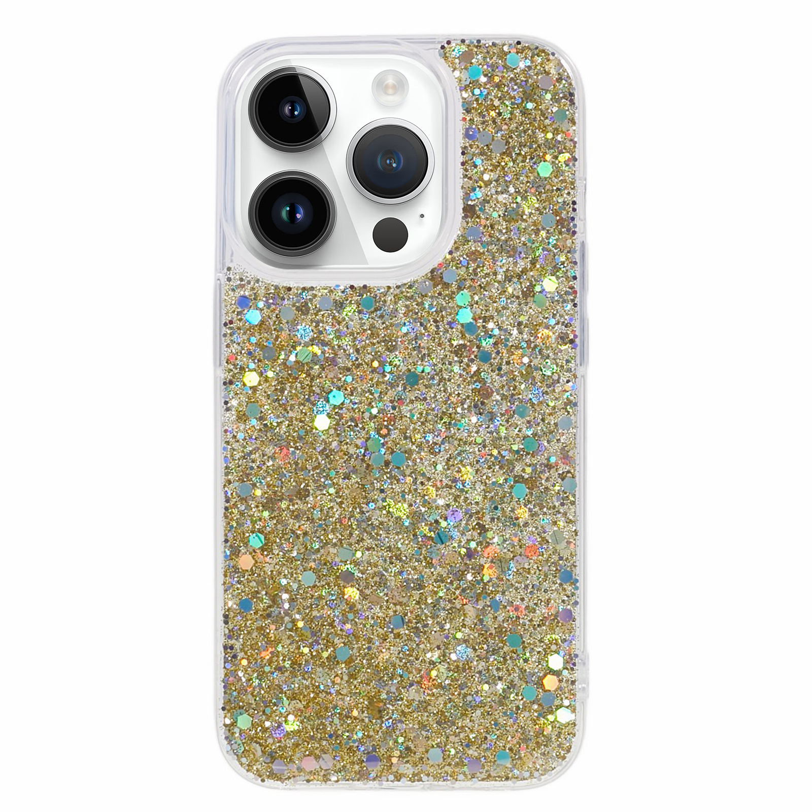 

Glitzer-hülle Für Iphone 15 Pro Max, Anti-kratzer-tpu-telefonabdeckung - Gold, iPhone 15 Pro Max