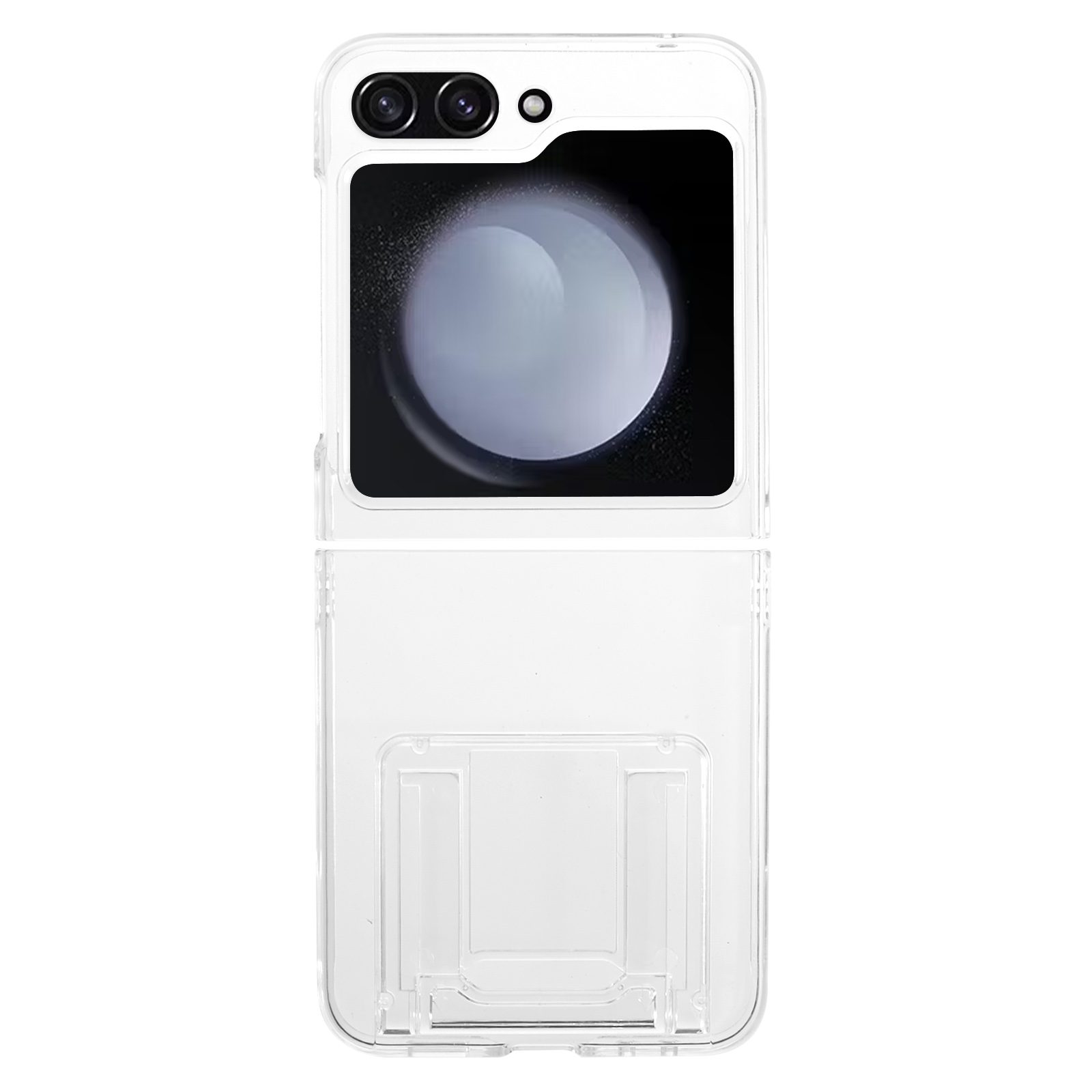 

Für Samsung Galaxy Z Flip5 5G Kickstand Phone Case Clear PC Schockdichte Schutzschutzabdeckung, Galaxy Z Flip5 5G