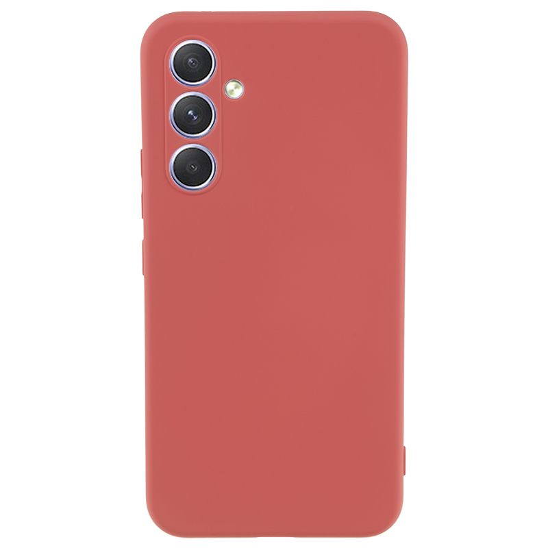 

Für Samsung Galaxy S23 fe Faserfaserauskleidung Gummiziert Tpu-telefonabdeckung Anti-kratzer-rückseite - Hawthornrot, Galaxy S23 FE