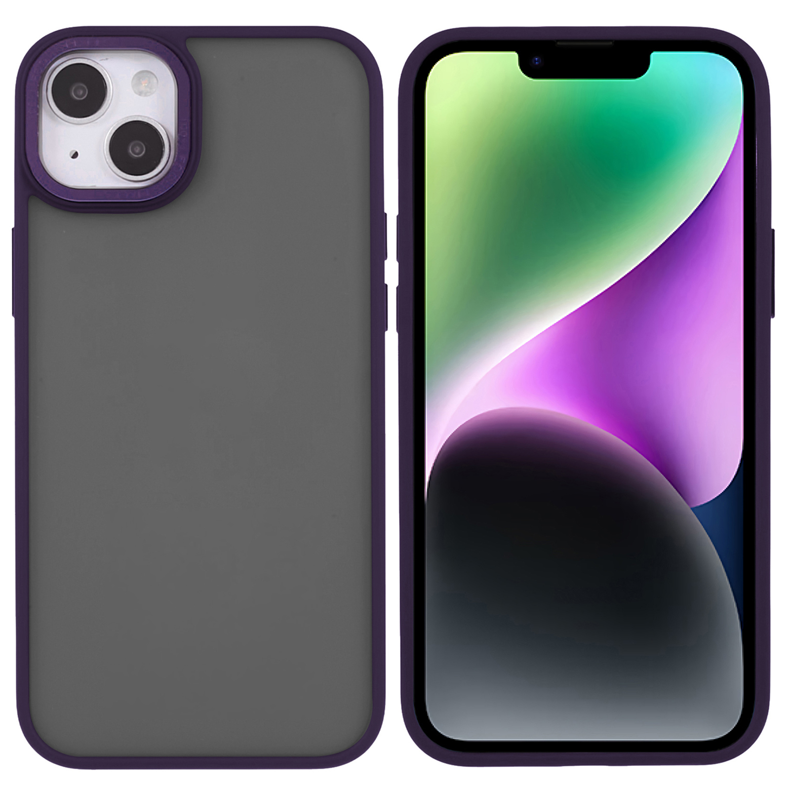 

Fulexin Für Iphone 15 Plus Schutzhülle Hartes PC Soft TPU -telefonabdeckung Mit Metalllinsenrahmen - Lila, iPhone 15 Plus