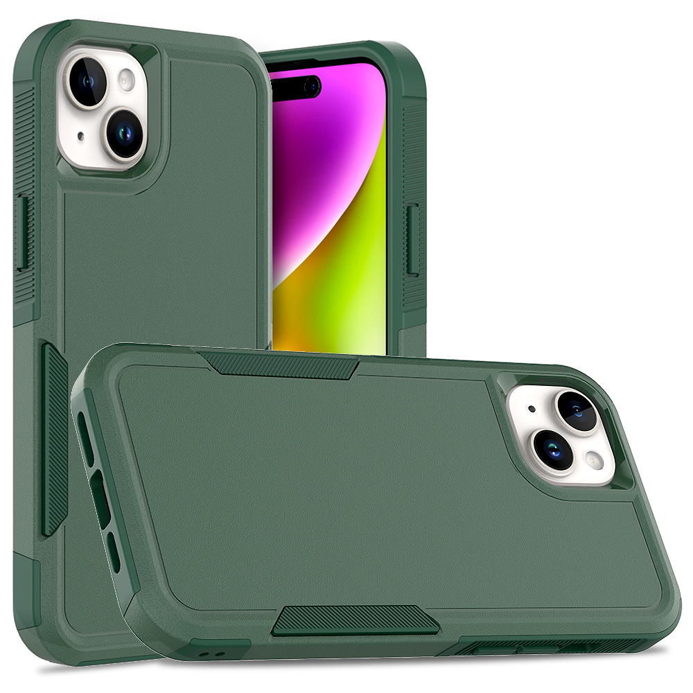 

Für Das Iphone 15 Plus PC+TPU Dual-layer-schutzabdeckung Drop-proof-telefonhülle - Dunkelgrün, iPhone 15 Plus