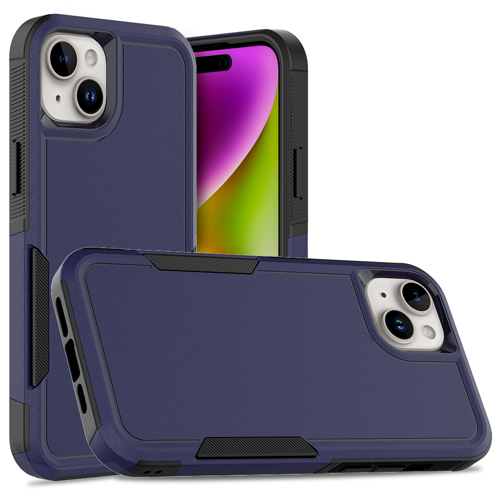 

Für Das Iphone 15 Plus PC+TPU Dual-layer-schutzabdeckung Drop-proof-telefonhülle - Dunkelblau, iPhone 15 Plus