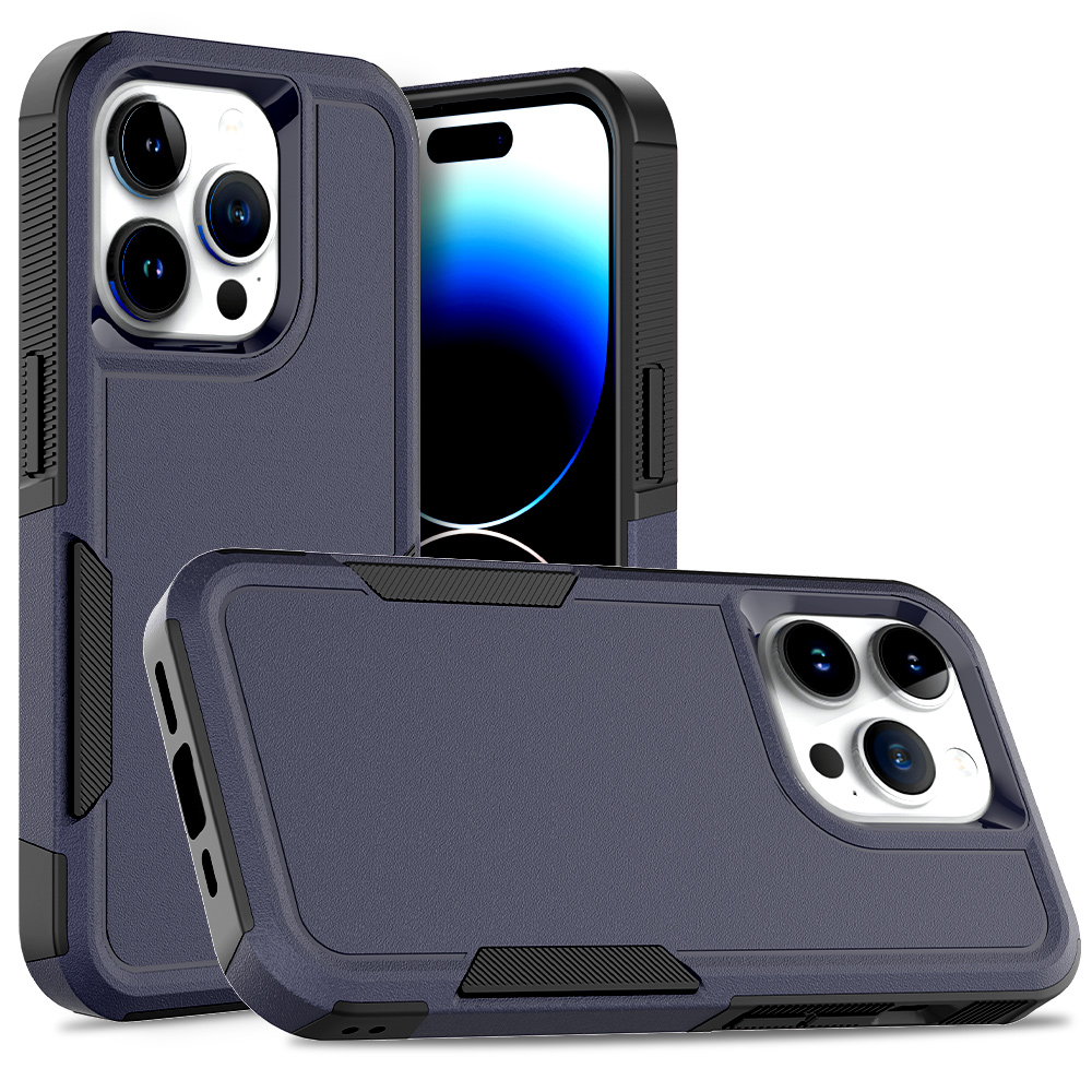 

Für Das Iphone 15 Pro Anti-scratch Phone Case PC+TPU Schockfeste Rückdeckabdeckung - Dunkelblau, iPhone 15 Pro
