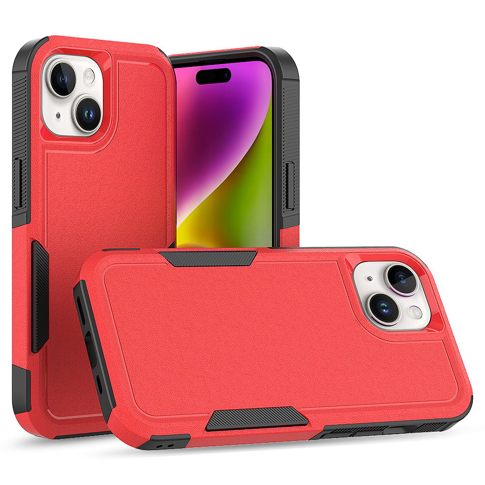 

Für Das Iphone 15 Dual Layer Protection PC+TPU Deckung Anti-fall-telefonhülle - Rot, iPhone 15