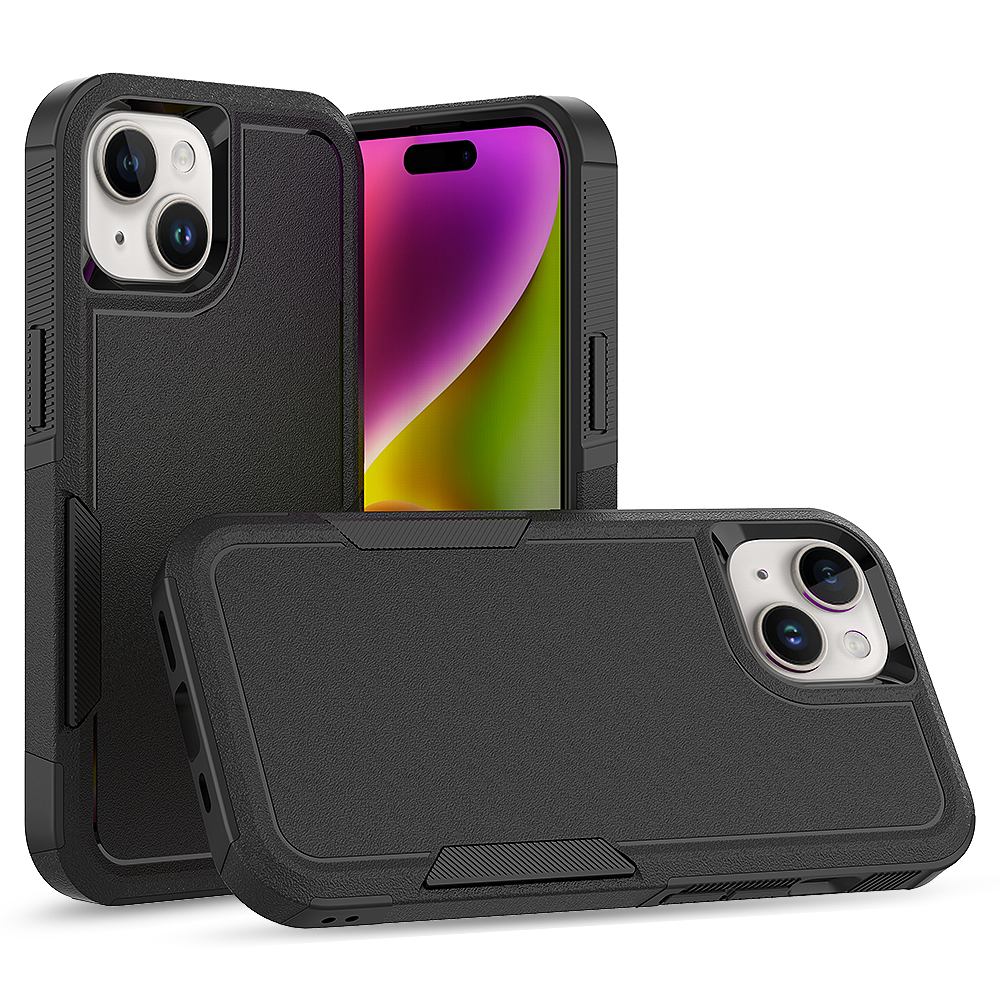 

Für Das Iphone 15 Dual Layer Protection PC+TPU Deckung Anti-fall-telefonhülle - Schwarz, iPhone 15