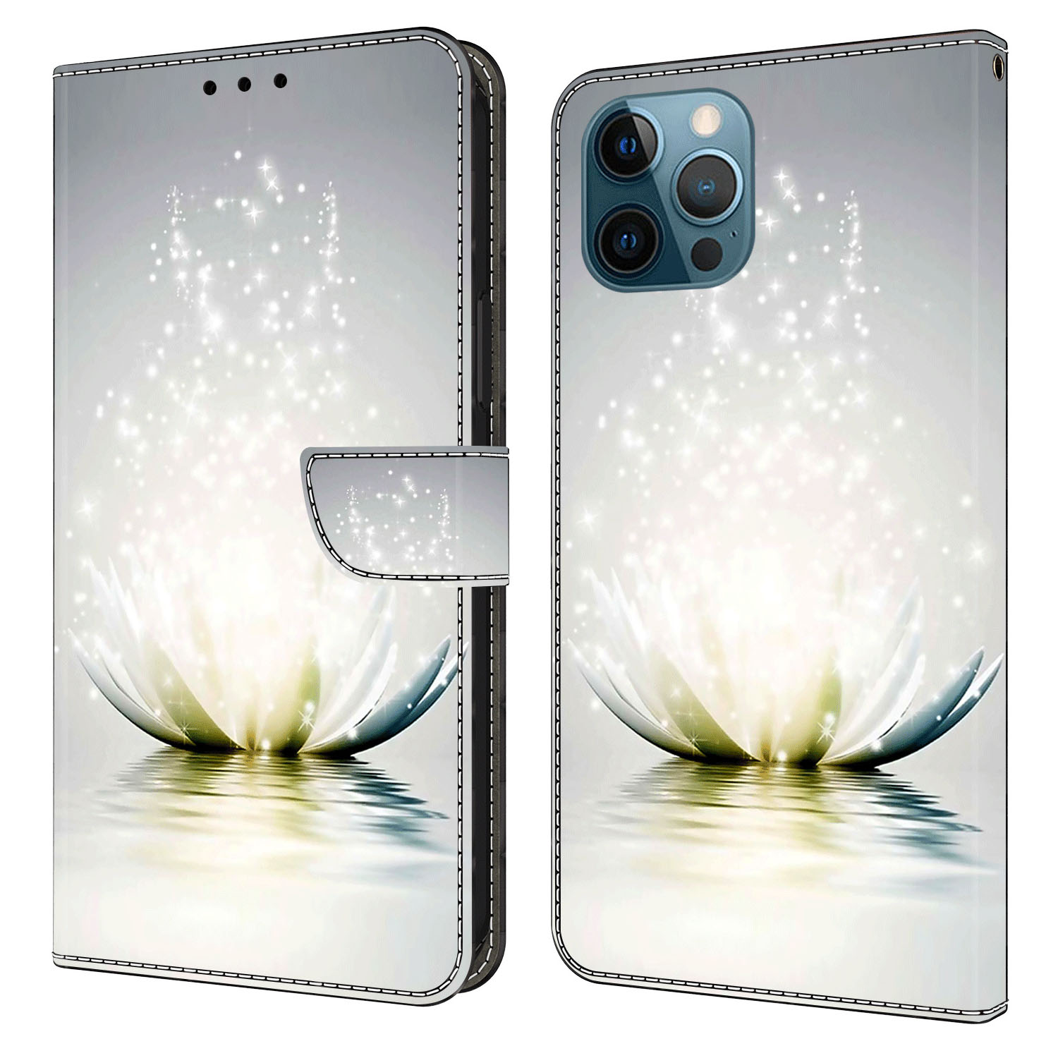 

Für Das Iphone 15 Pro PU Leder Telefon Hülle 3D -muster -druckbrieftasche Schutzschutzabdeckung - Lotus, iPhone 15 Pro