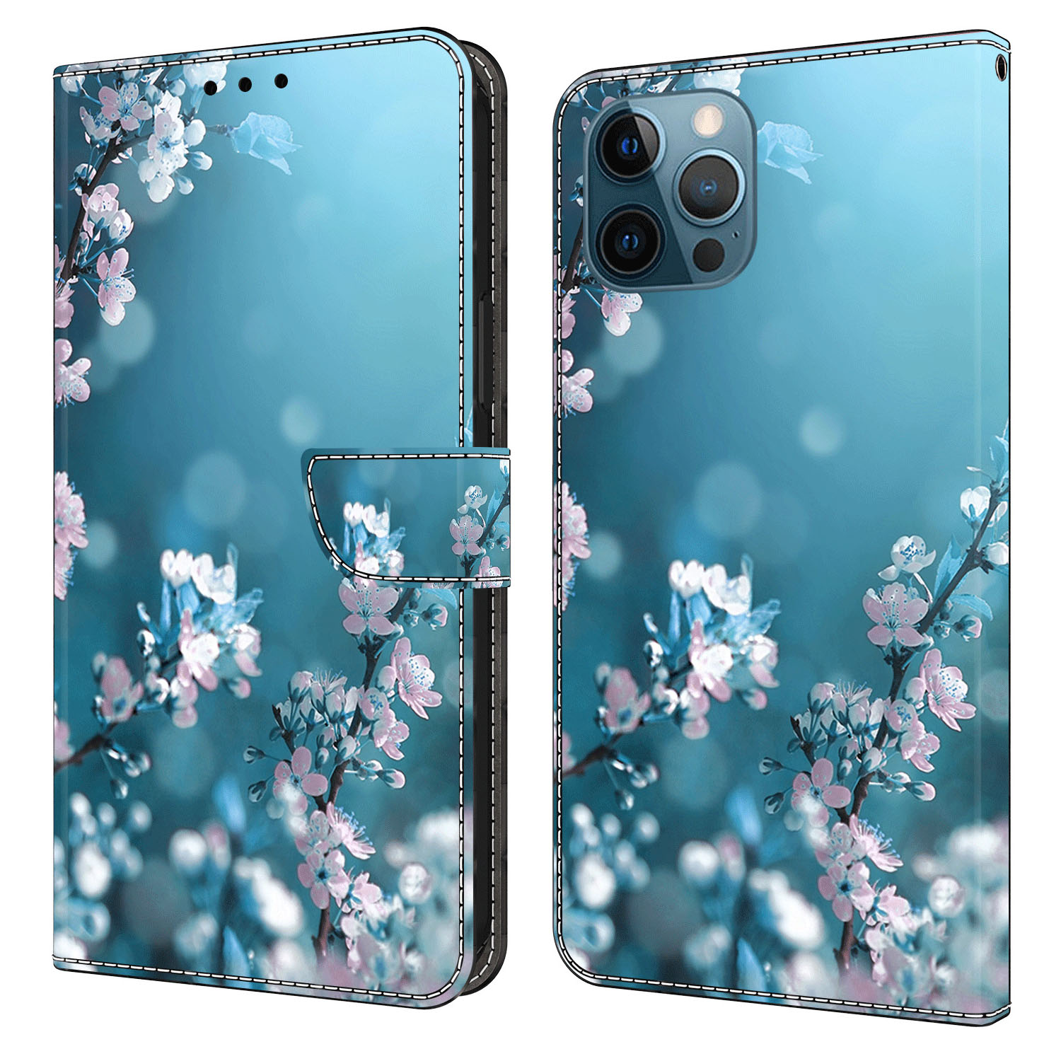 

Für Das Iphone 15 Pro PU Leder Telefon Hülle 3D -muster -druckbrieftasche Schutzschutzabdeckung - Pflaumenblüten, iPhone 15 Pro