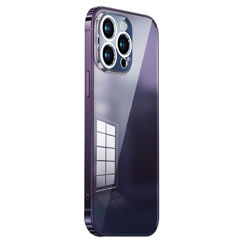 

Tpu+pc+metall-rahmen-telefonhülle Für Iphone 14 Pro Anti-Drop Transparent Schlankes Telefonabdeckung - Lila, iPhone 14 Pro